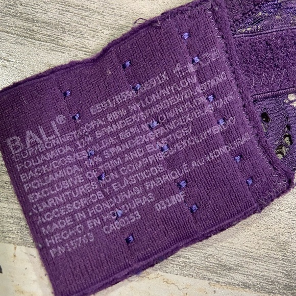 Bali Purple Lace Padded Wireless Bra Large - Picture 6 of 6